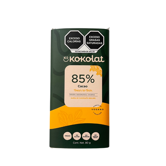 Barra de chocolate 85% Cacao